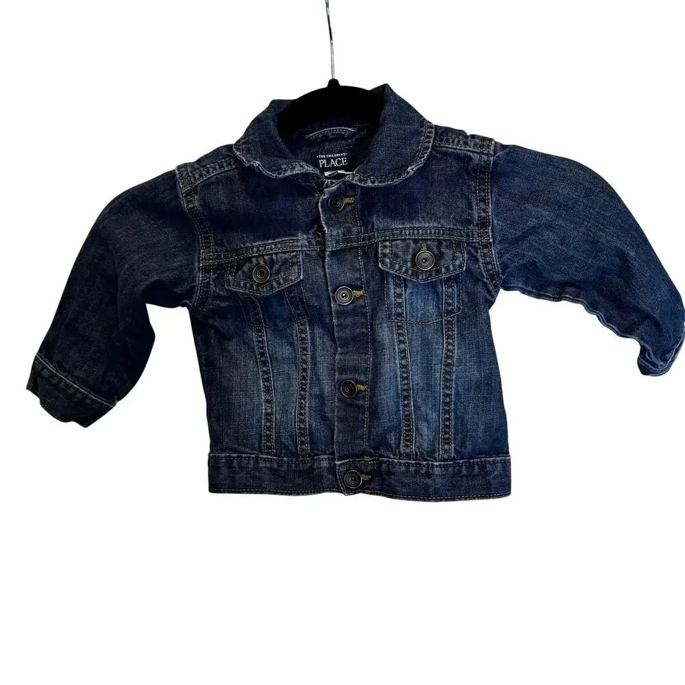 The Children's Place Baby Boy Girl Denim Jacket Blue Jean Trucker Coat 12-18M
